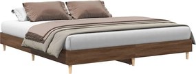 vidaXL Cadru de pat fără saltea Stejar maro 200x200 cm Lemn prelucrat