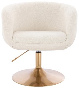 HR333N Scaun Boucle Crem cu Bază Aurie