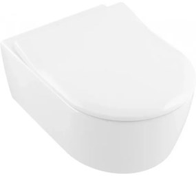 Capac WC slim, Villeroy&amp;Boch Avento / Soul, cu inchidere lenta, Alb Alpin, 9M87S101