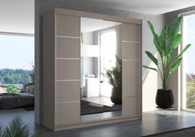 Dulap cu uși glisante DALMATIA – cu oglindă – 200x58x215 cm – Cașmir
