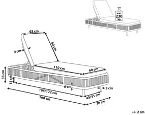 Șezlong Osiza (gri). 1081814