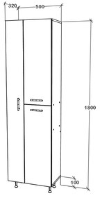 Dulap haaus Dax, 3 Usi, Alb, 50 x 32 x 180 cm