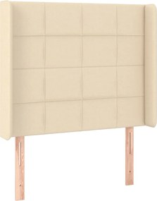 vidaXL Tăblie de pat cu aripioare, crem, 83x16x118/128 cm, textil