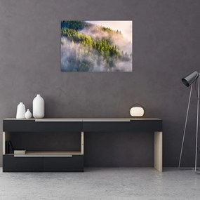 Tablou pe sticlă peisajului montan (70x50 cm)