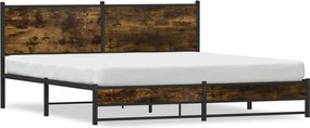 vidaXL Cadru pat metalic fără saltea, stejar fumuriu, 180x200 cm