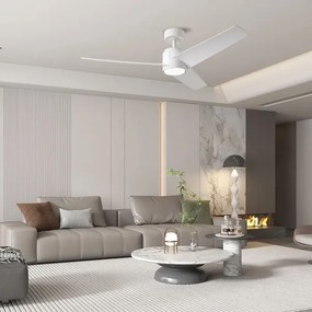 ZEVENTI - Ventilator de tavan LED ORVIETO, 18W/230V, Wi-Fi Tuya, alb + telecomandă