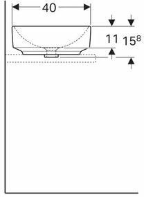 Lavoar pe blat Geberit Variform eliptic fara preaplin 55x40 cm