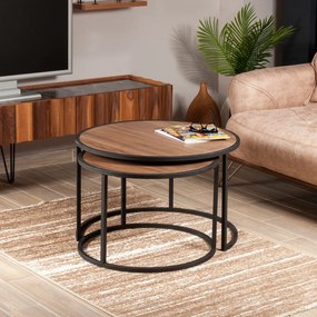 Măsuță auxiliară Tambur Walnut, 2 buc.