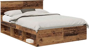 vidaXL Cadru de pat Lemn vechi 140 x 190 cm Lemn de pin masiv