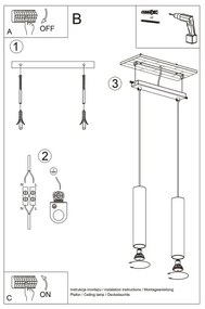 Lustră pe cablu Sollux SL.1241 LAGOS 2xGU10/10W/230V auriu