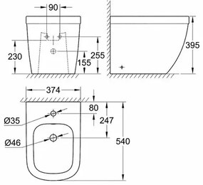 Bideu pe pardoseala Grohe Euro Ceramic