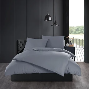Lenjerie de pat din bumbac Color gri, 140 x 200cm, 70 x 90 cm