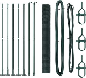 vidaXL Stâlp de gard. Verde 10 x 1 m (plasă cu ochiuri de 19 x 19 mm)