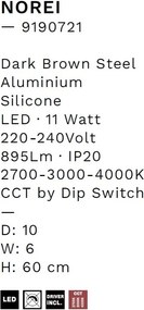 Aplica de perete LED ambientala NOREI maro