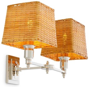 Aplica de perete LUX cu abajur din ratan Lexington nickel