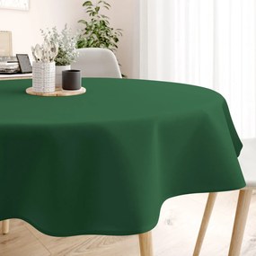 Goldea față de masă loneta - verde închis - rotundă Ø 110 cm
