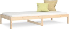 vidaXL Pat de zi fără saltea, 90x200 cm, lemn masiv pin