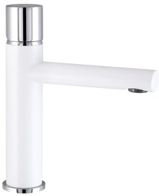 Baterie lavoar Rubineta Etna monocomanda finisaj alb mat-crom lucios