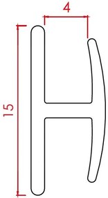 Profil H din plastic pentru PFL, L= 2 m (Culoare: Alb)