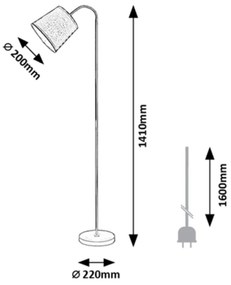 Lampadar, lampa de podea design elegant GODRIC negru