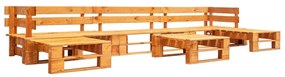 277465 vidaXL Set mobilier de grădină paleți, 6 piese, maro miere, lemn