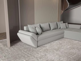 Colțar extensibil dumonde cu ladă de depozitare si sezut confortabil din spuma high-density, Loana XL Royal Gri II 335x185 cm