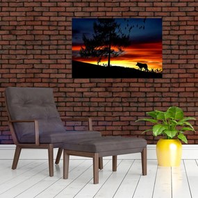 Tablou - Silueta unui lup (90x60 cm)