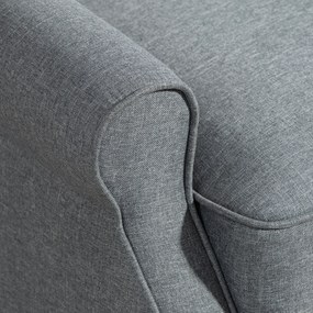 HOMCOM Fotoliu Reclinabil 132° max din Țesătură cu Efect de In cu Suport pentru Picioare, 74x84x102 cm, Gri | Aosom Romania