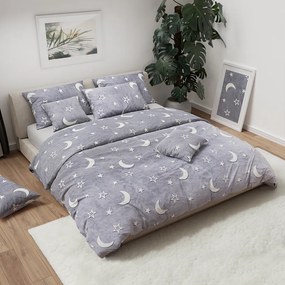 Lenjerie cocolino luminoasa BIG MOON gri Dimensiune lenjerie de pat: 70 x 90 cm | 140 x 200 cm