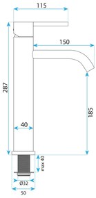 Baterie pentru baie Rea Foster Brush Gold High