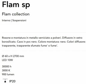 Pendul LED design minimalist Flam sp transparent