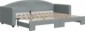 vidaXL Pat de zi cu extensie, gri deschis, 80x200 cm, textil