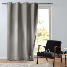 Draperie gri antifonică din microfibră 135x260 cm Micropolar – douceur d'intérieur