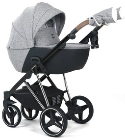 Carucior 3 in 1: Cadru usor din aluminiu, Landou confortabil, Varianta sport ergonomica, Scoica auto - CPC-66-gri