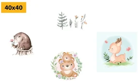 Set tablouri animăluțe în culori delicate
