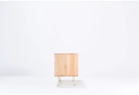 Comodă TV albă/în culoare naturală din lemn de stejar 180x64 cm Fina – Gazzda