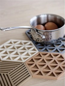 Suport din silicon pentru vase fierbinți Zone Triangles, bej