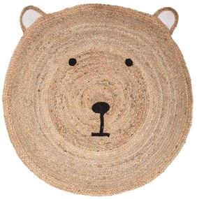 Covor din iuta pentru copii, BEAR HEAD 100 cm