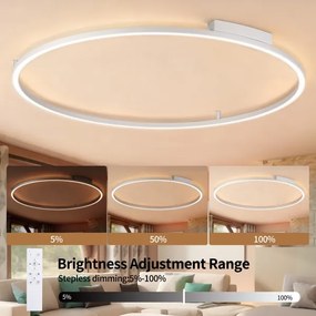 Brilagi - Corp de iluminat LED dimabil PORTOFINO LED/85W/230V Ø 120 cm argintiu+telecomandă
