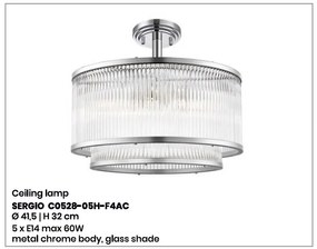 Lustra aplicata eleganta design modern SERGIO crom C0528-05H-F4AC ZL