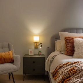 Lampă LED de perete Brilagi NUBILA WOOD 1xE27/25W/230V + LED/3W stejar/maro deschis