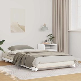 vidaXL Cadru de pat de podea Alb 90 x 220 cm Lemn masiv de pin