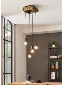 Lustră pe cablu WOOTTON 4xE27/40W/230V Eglo 43591