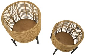 Mauro Ferretti Set Suport De Flori Rattan Cm Ø 41X47-33X39