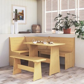 Set mobilier de bucatarie, 3 piese, maro miere, lemn masiv pin