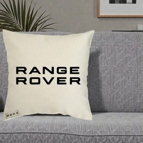 Perna Personalizata cu emblema Range Rover, 40x40 cm, Ecru, Husa Detasabila, Perna Inclusa, BEKZ®
