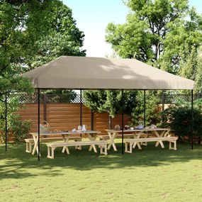 vidaXL Cort de petrecere pliabil Pop-Up, taupe, 580x292x315 cm
