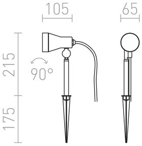 Corp de iluminat de exterior DIREZZA 1xGU10/35W/230V IP54 RED-Design Rendl-R10427