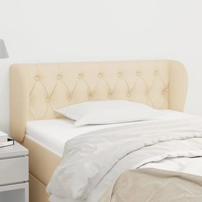 vidaXL Tăblie de pat cu aripioare crem 93x23x78/88 cm textil