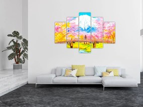 Tablou - Cuplu pictat, acuarelă (150x105 cm)